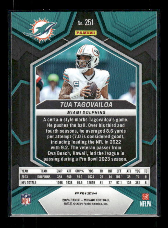Tua Tagovailoa - 2024 Mosaic Football - Red Sparkle National Pride SP