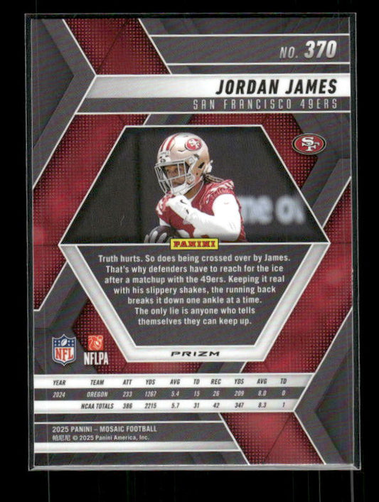 Jordan James - 2025 Mosaic Football - Mosaic Prizm - Rookie