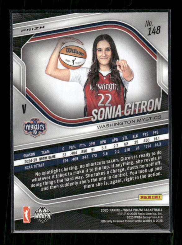 Sonia Citron - 2025 Prizm WNBA - Silver Prizm - Rookie Variation