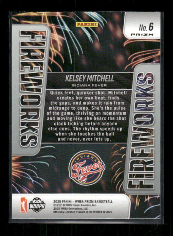 Kelsey Mitchell - 2025 Prizm WNBA - Green Fireworks
