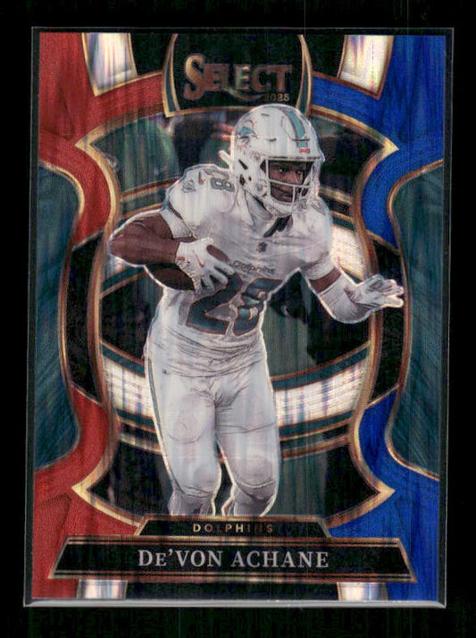 De'Von Achane - 2025 Select Football - Red & Blue Shock