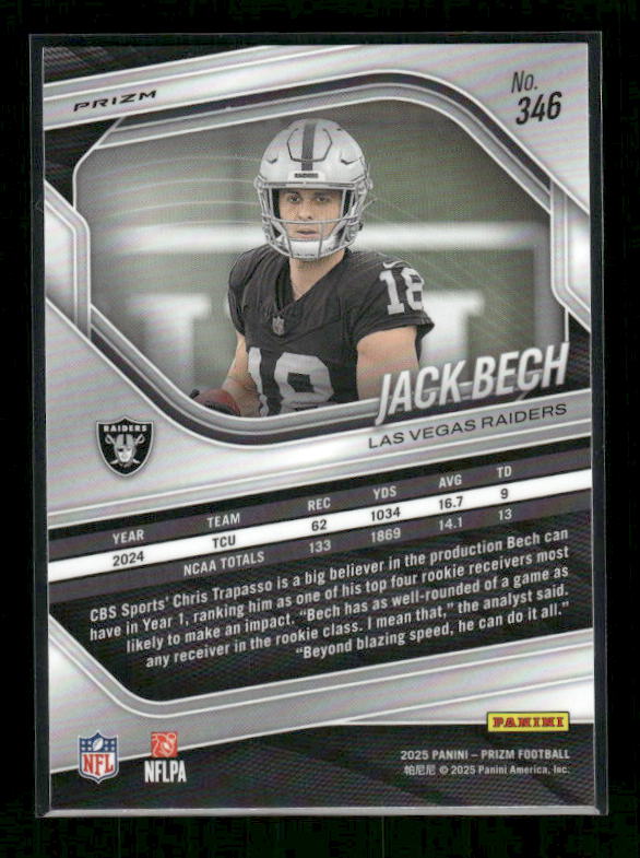 Jack Bech - 2025 Prizm Football - White Disco - Rookie