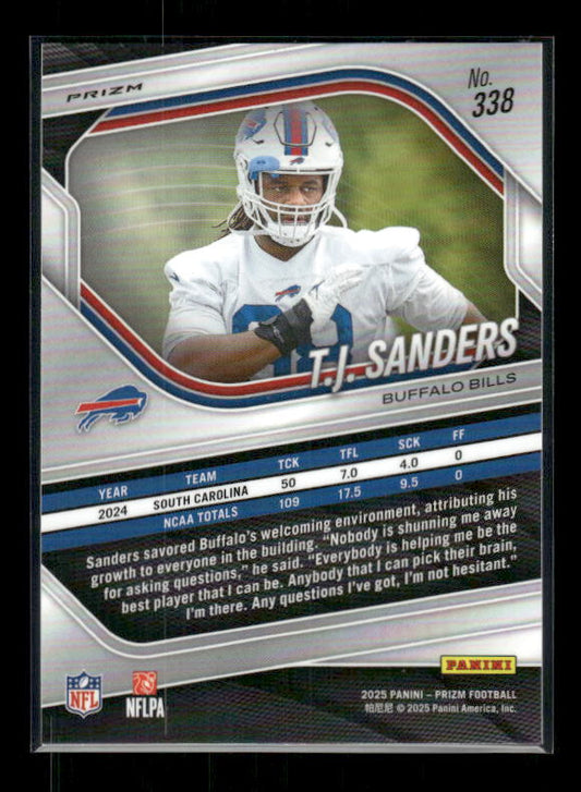 T.J. Sanders - 2025 Prizm Football - White Disco - Rookie
