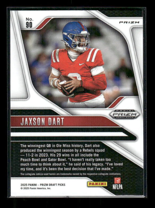 Jaxson Dart - 2025 Prizm Draft Picks Football - Purple Wave - Rookie