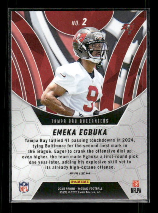 Emeka Egbuka - 2025 Mosaic Football - Green Mosaic Elevate - Rookie