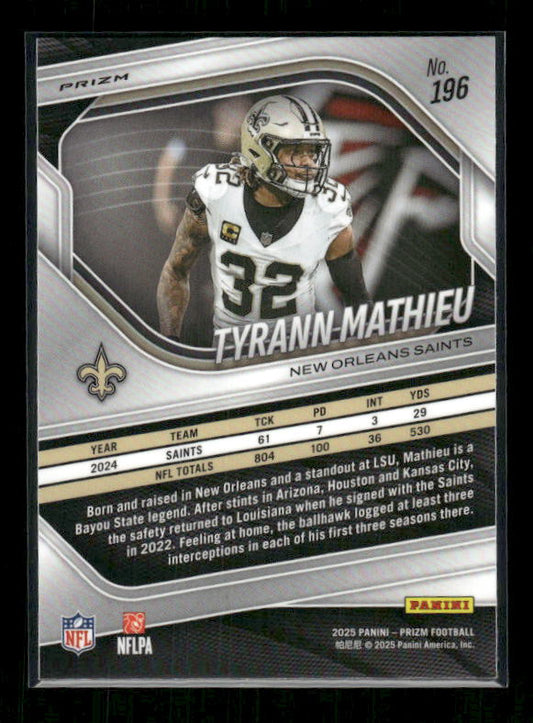 Tyrann Mathieu - 2025 Prizm Football - White Disco