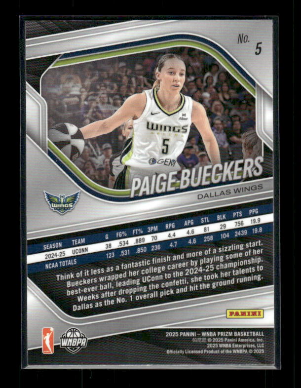 Paige Bueckers - 2025 Prizm WNBA - Rookie