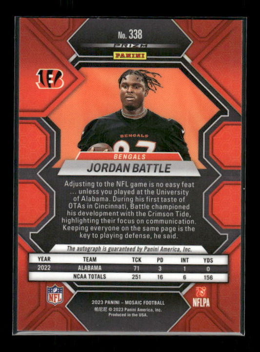 Jordan Battle - 2023 Mosaic Football - Mosaic Prizm Auto