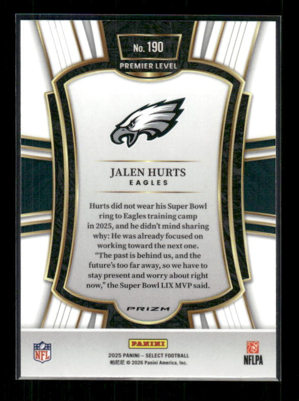 Jalen Hurts - 2025 Select Football - Red & Blue Shock