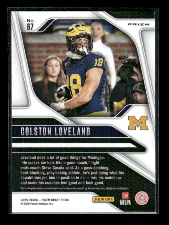 Colston Loveland - 2025 Prizm Draft Picks Football - Purple Wave - Rookie