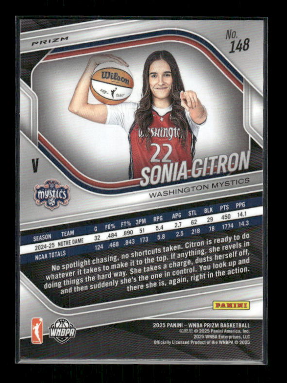 Sonia Citron - 2025 Prizm WNBA - White Seismic - Rookie Variation