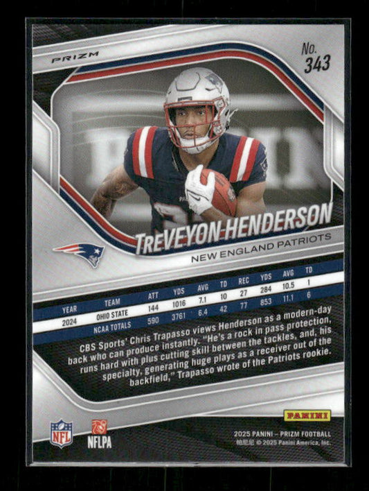 TreVeyon Henderson - 2025 Prizm Football - Silver Prizm - Rookie