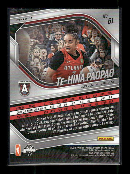 Te-Hina Paopao - 2025 Prizm WNBA - Blue Velocity - Rookie