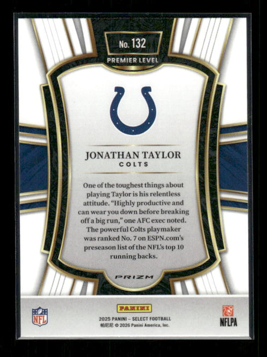 Jonathan Taylor - 2025 Select Football - Premier Silver Prizm