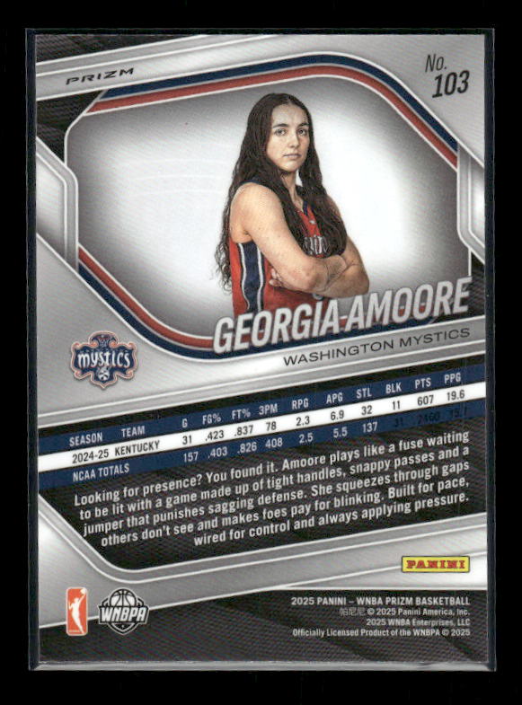 Georgia Amoore - 2025 Prizm WNBA - White Seismic - Rookie