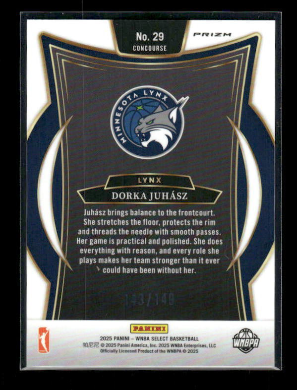 Dorka Juhasz - 2025 Select WNBA - Red Prizm /149