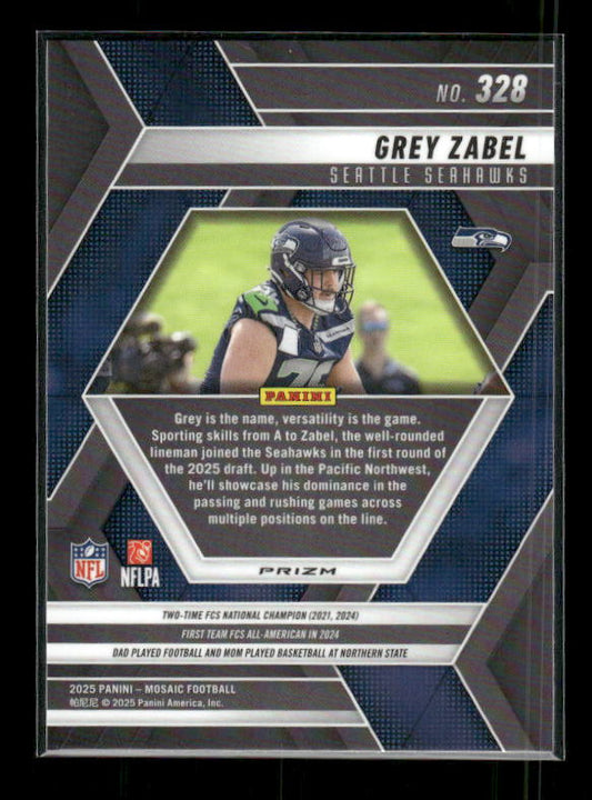 Grey Zabel - 2025 Mosaic Football - Silver Prizm - Rookie