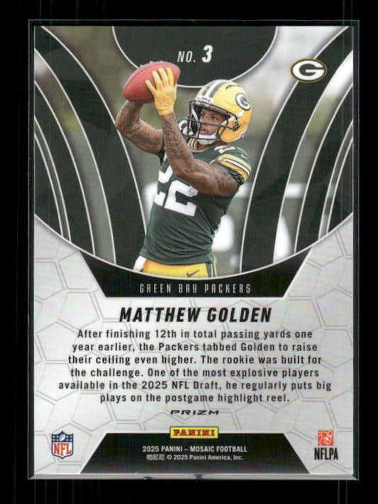 Matthew Golden - 2025 Mosaic Football - Orange Fluorescent Elevate - Rookie