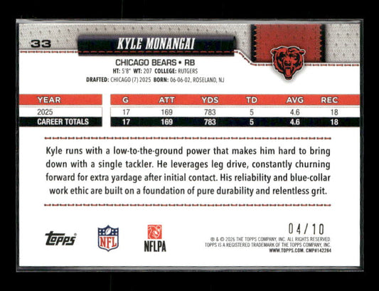 Kyle Monangai - 2026 Flagship Football - Black Football /10