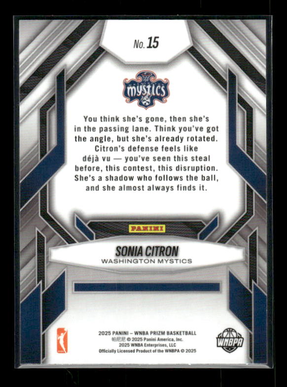 Sonia Citron - 2025 Prizm WNBA - Fearless - Rookie