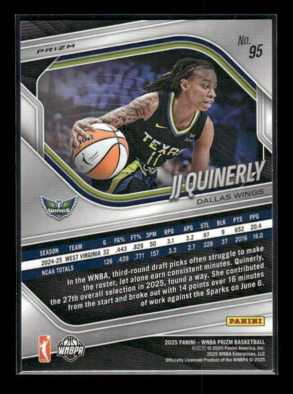 JJ Quinerly - 2025 Prizm WNBA - Orange Ice - Rookie