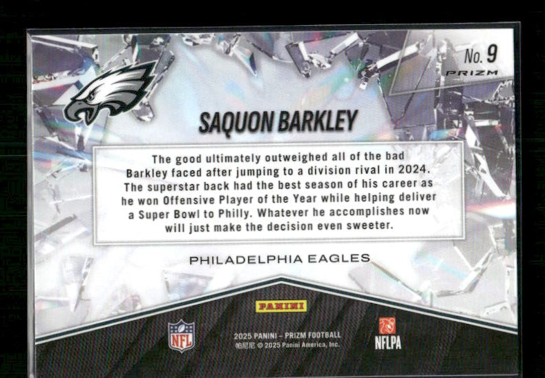 Saquon Barkley - 2025 Prizm Football - Green Wave Prizm Break