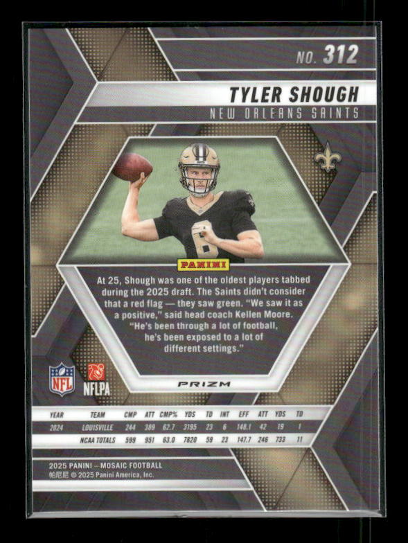 Tyler Shough - 2025 Mosaic Football - Green Mosaic - Rookie