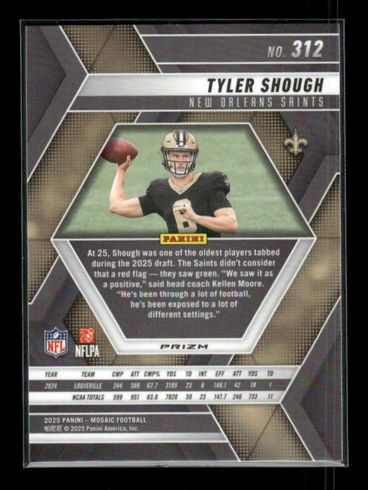 Tyler Shough - 2025 Mosaic Football - Green Mosaic - Rookie