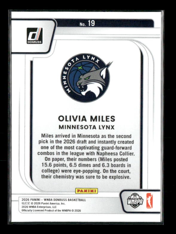 Olivia Miles - 2026 Donruss WNBA - Franchise Features - Rookie