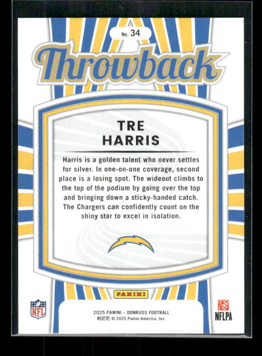 Tre Harris - 2025 Donruss Football - Throwback /100 - Rookie