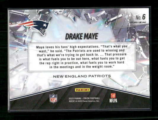 Drake Maye - 2025 Prizm Football - Green Wave Prizm Break