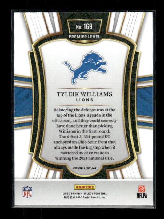 Tyleik Williams - 2025 Select Football - Premier Black & Red Shock - Rookie