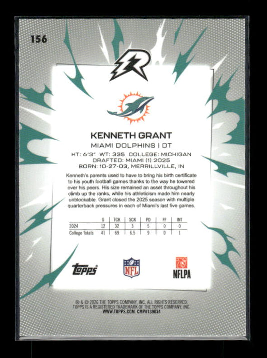 Kenneth Grant - 2025 Resurgence Football - Sky Blue & Pink Shock - Rookie