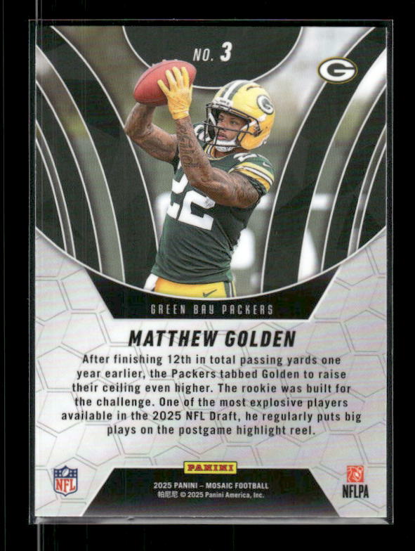 Matthew Golden - 2025 Mosaic Football - Elevate - Rookie