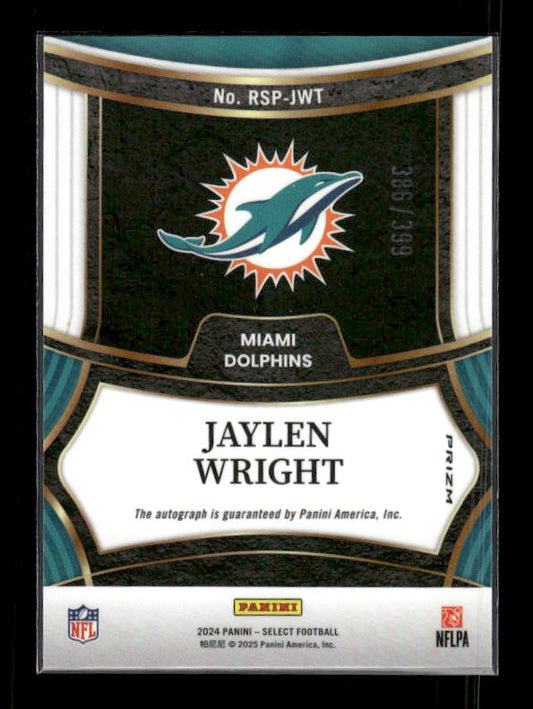 Jaylen Wright - 2024 Select Football - Rookie Signatures /399 Auto