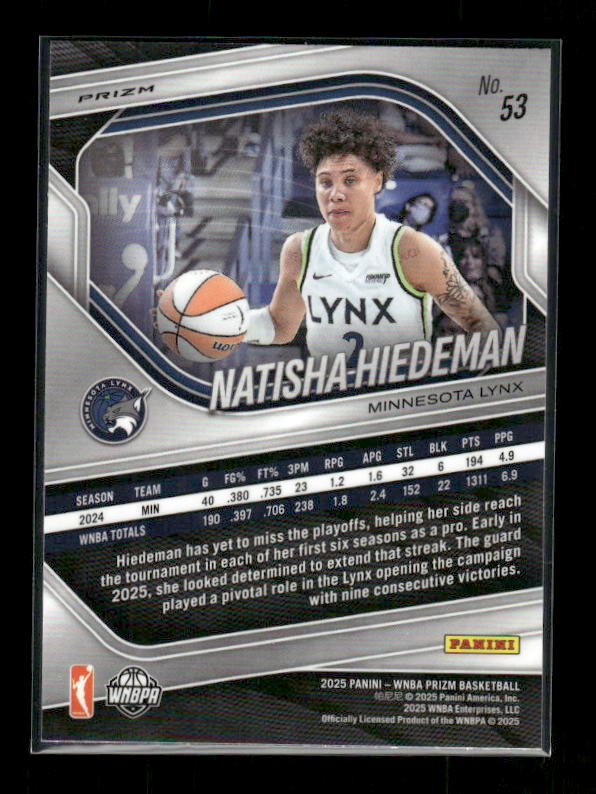 Natisha Hiedeman - 2025 Prizm WNBA - Cracked Ice