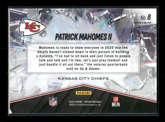 Patrick Mahomes II - 2025 Prizm Football - Green Prizm Break
