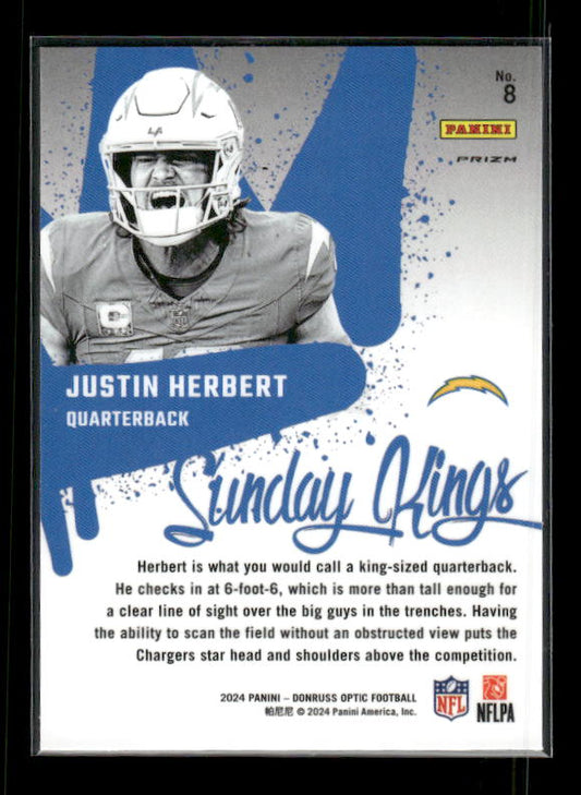 Justin Herbert - 2024 Donruss Optic - Sunday Kings SSP