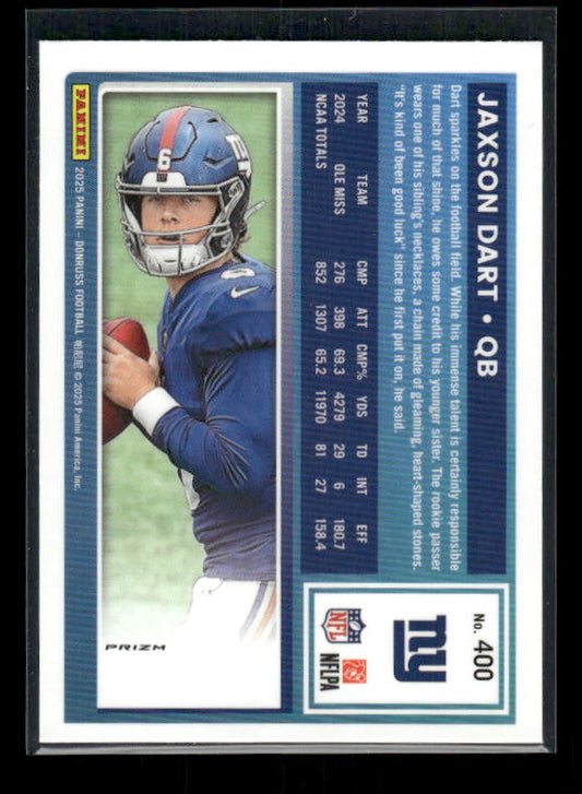 Jaxson Dart - 2025 Donruss Optic Preview - Pink Prizm - Rated Rookie