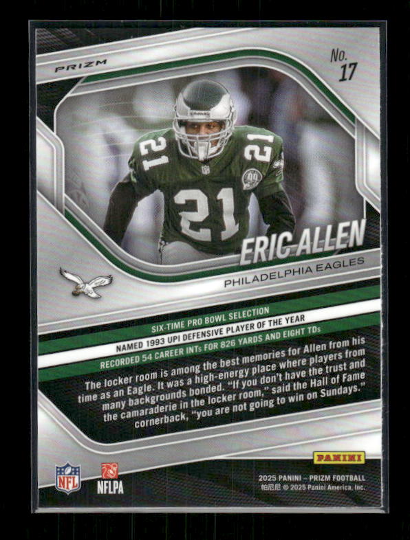 Eric Allen - 2025 Prizm Football - White Disco