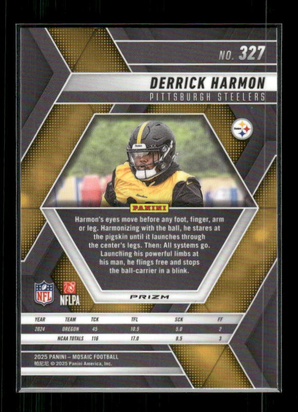Derrick Harmon - 2025 Mosaic Football - Red White Stripe - Rookie