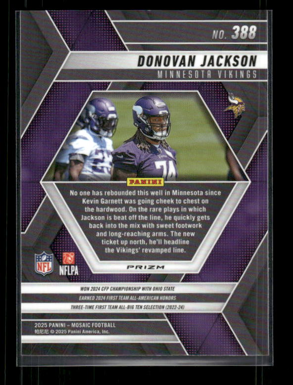 Donovan Jackson - 2025 Mosaic Football - Mosaic Prizm - Rookie