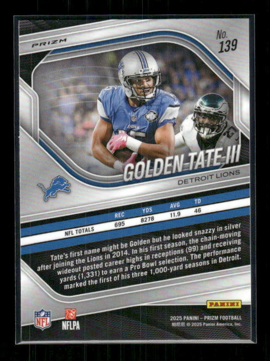 Golden Tate III - 2025 Prizm Football - White Disco