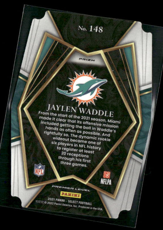 Jaylen Waddle - 2021 Select Football - Red & Yellow Die Cut - Rookie