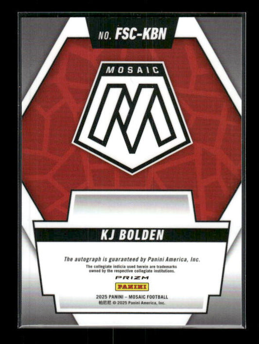 KJ Bolden - 2025 Mosaic Football - Future Scripts Auto - NIL