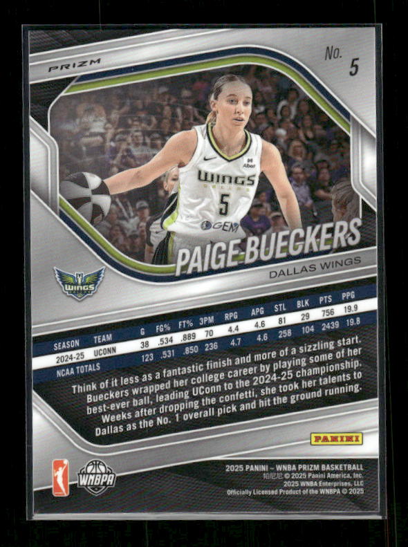 Paige Bueckers - 2025 Prizm WNBA - Orange Ice Prizm - Rookie
