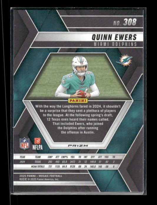 Quinn Ewers - 2025 Mosaic Football - Red White Stripe - Rookie