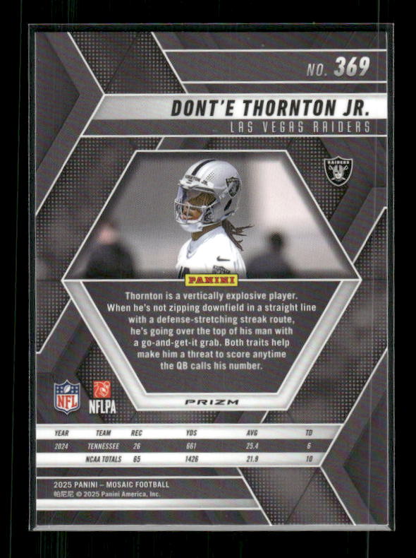 Dont'e Thornton Jr. - 2025 Mosaic Football - Red White Stripe - Rookie