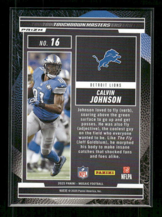 Calvin Johnson - 2025 Mosaic Football - Orange Fluorescent Touchdown Masters