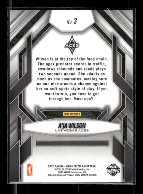 A'Ja Wilson - 2025 Prizm WNBA - Fearless